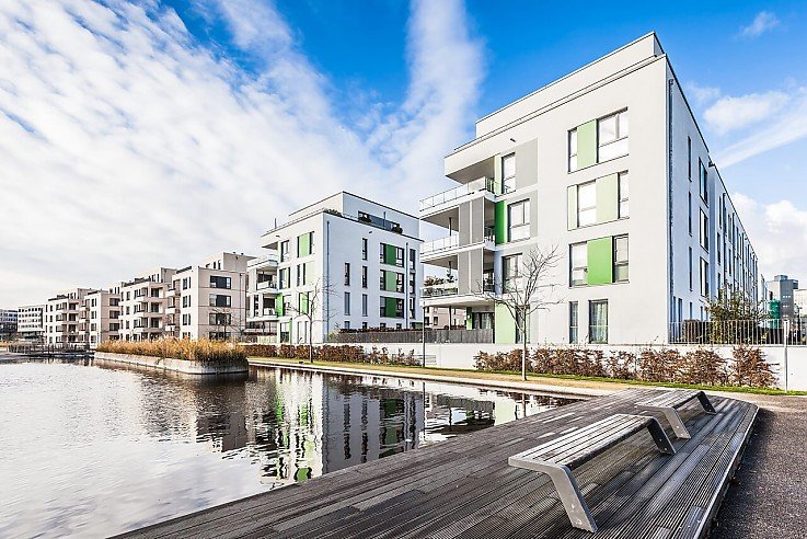 moderne Neubausiedlung moderne Neubausiedlung