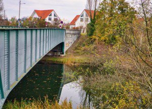 Brücke über den Elster Saale Kanal, Stadtteil Burghausen, Leipzig Sachsen