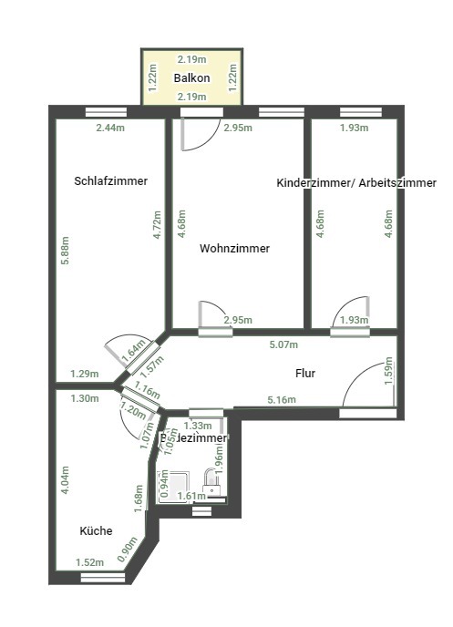 Grundriss Etagenwohnung Markkleeberg