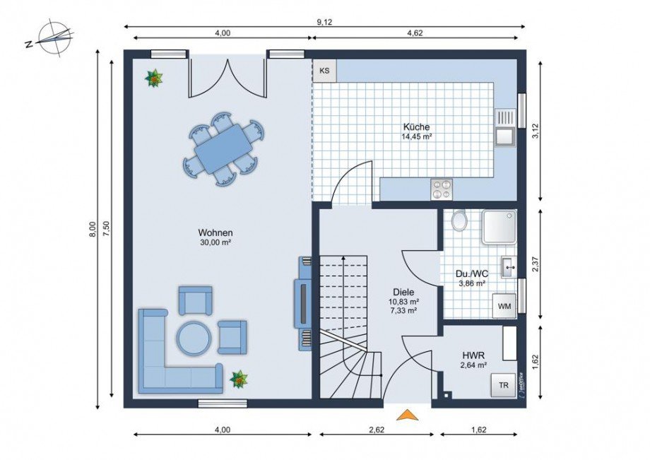 Grundriss Erdgescho� Einfamilienhaus Leipzig