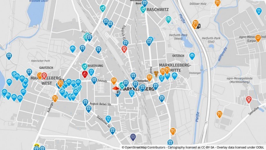 Geolyzer Kartenausschnitt Dachgeschosswohnung Markkleeberg