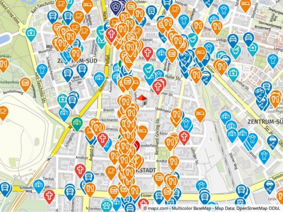 Geolyzer Kartenausschnitt Etagenwohnung Leipzig