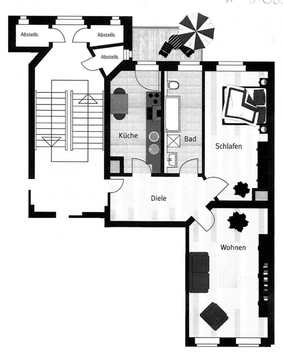 Rochlitzstr. 63 - Grundriss 2. OG links.jpg Etagenwohnung Leipzig / Schleuig