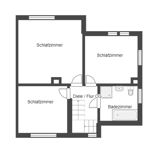 Grundriss 1.OG Doppelhaush�lfte Gro�p�sna