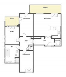 Grundriss 1.OG M ++AUFGEPASST 4-RWG M. 2 BK U. EBK IN EINER STILVOLLEN VILLA IM BELIEBTEN WALDSTRA�ENVIERTEL++