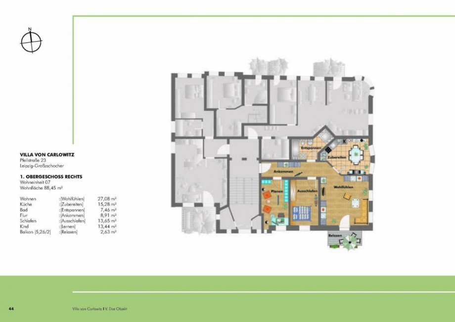 Grundriss Etagenwohnung Leipzig / Grozschocher