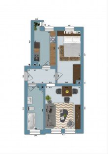 Grundriss +++GEMTLICHE 2-RWG MIT ABSTELLRAUM, TAGESLICHTBAD INKL. DUSCHE UND WANNE IN WURZEN+++