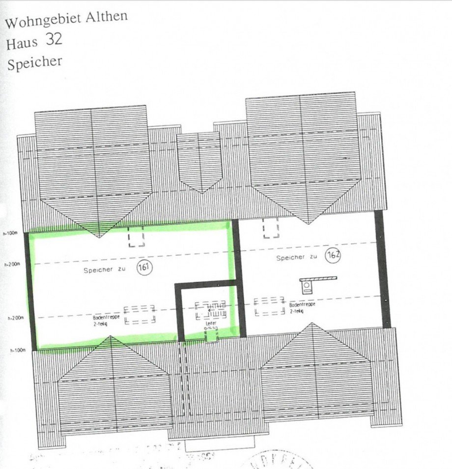 Grundriss Dachboden Dachgeschosswohnung Leipzig / Althen