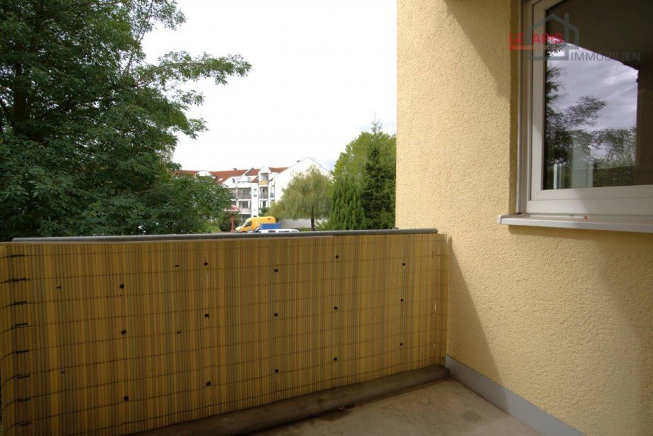 Balkon am Wohnzimmer Etagenwohnung Leipzig