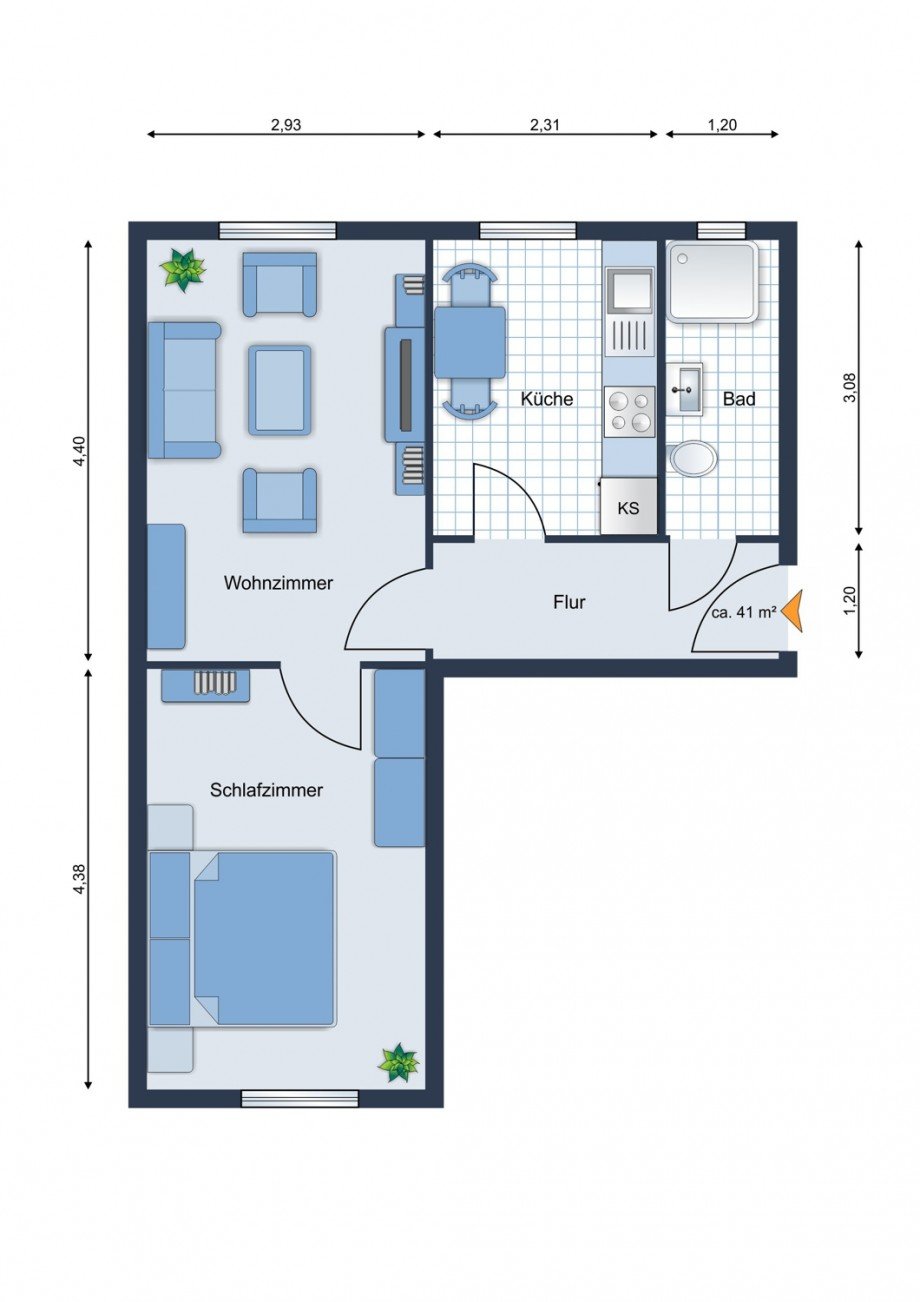 Grundriss Etagenwohnung Markranstdt