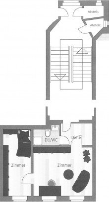 Rochlitzstr. 63 - Grundriss OG mitte.jpg +++SE 2-RWG MIT ABSTELLRAUM IM BEGEHRTEN STADTTEIL LEIPZIG-SCHLEUIG+++