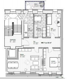 GutsMuthsstr. 39 - Grundriss - WE 07 3.OG links +++SCH�NE 3- RWG MIT BALKON, PARKETT U.TAGESLICHTBAD IN LEIPZIG- LINDENAU+++