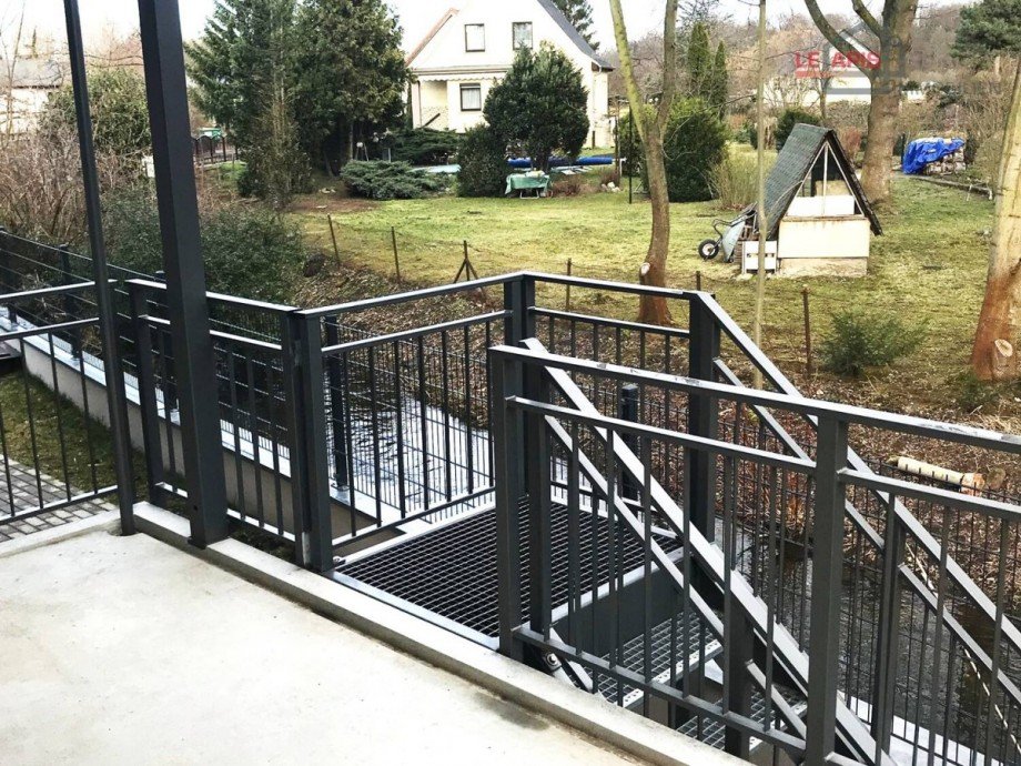 Aussicht Balkon Erdgeschosswohnung Leipzig