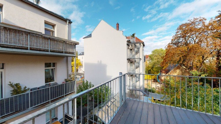 Balkon Leipzig / Gohlis Dachgeschosswohnung +++AUSSERGEWHNLICHE 2-RAUM DGWHG MIT EBK UND TAGESLICHBAD IN LEIPZIG+++