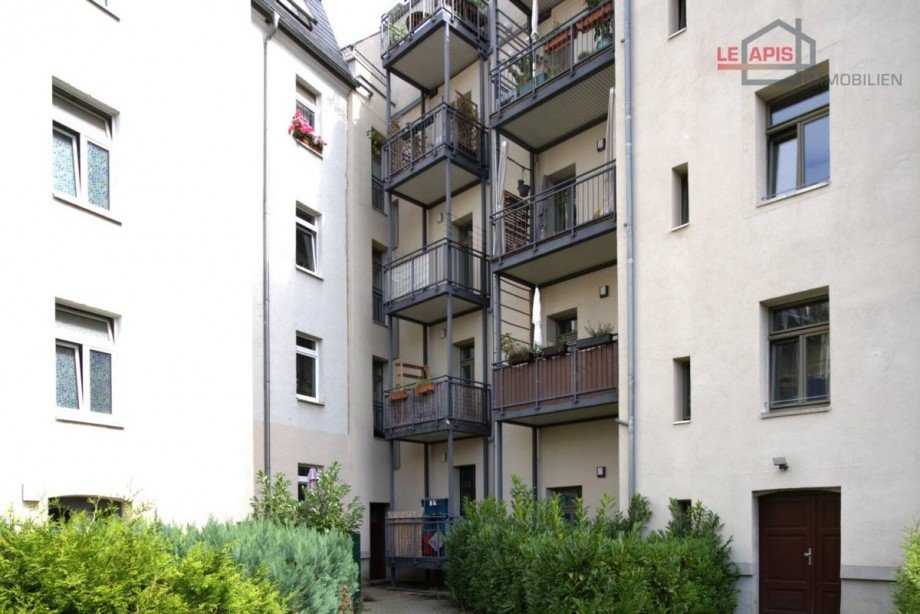 Hausansicht hinten Etagenwohnung Leipzig