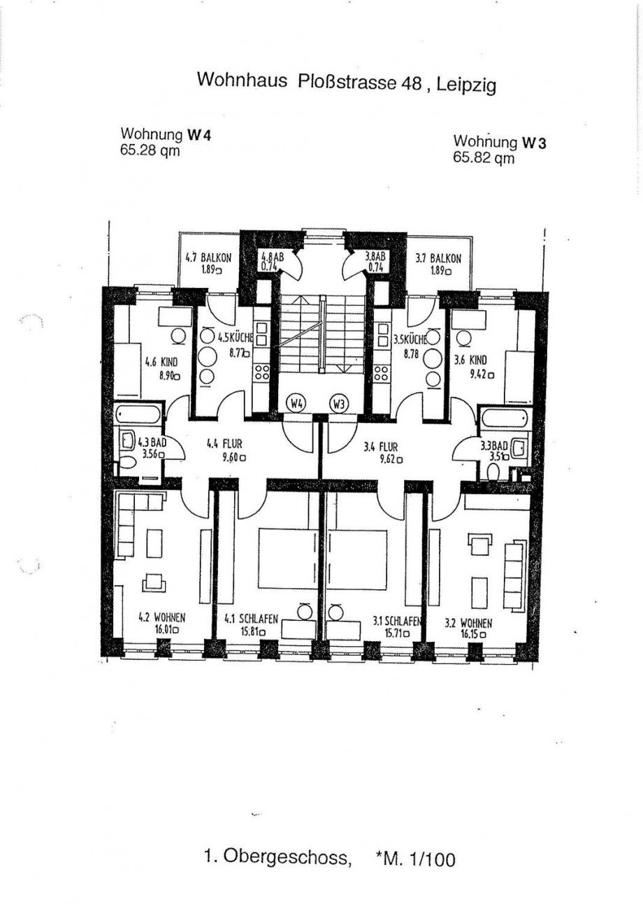 Grundriss WE-03 Etagenwohnung Leipzig