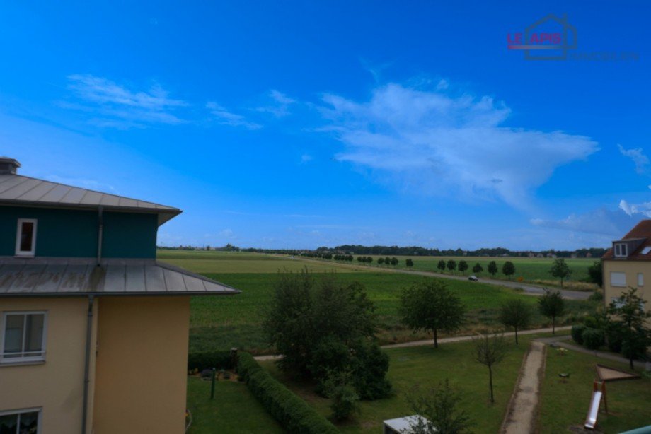 Ausblick vom Balkon Dachgeschosswohnung Leipzig / Lausen