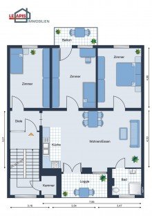 Grundriss 1.OG +++SMART (HOME)  WOHNEN- LUXUS PUR IM SCH�NEN SOLINGEN- INKL: EBK, LOGGIA BALKON UND EDLER AUSSTATTUNG+++