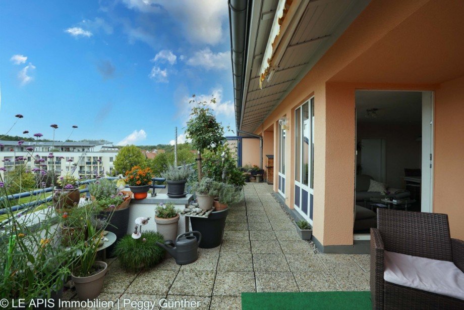 Ausblick Balkon 1 Etagenwohnung Taucha