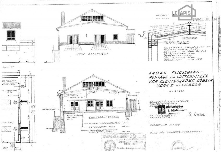 Ansicht Anbau Halle Rowein / Gleisberg