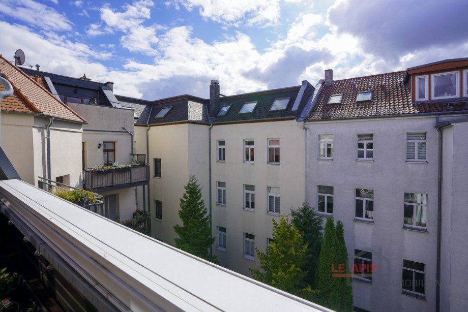 Ausblick Balkon Dachgeschosswohnung Leipzig / Gohlis
