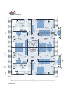 Grundriss OG +++DOPPELHAUSHLFTE VOLLUNTERKELLERT  IN IDYLLISCHER LAGE M. GARTEN U.GARAGE  IN SEEHAUSEN HOHENHEIDA+++