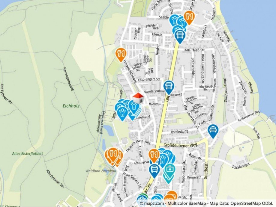 Geolyzer Kartenausschnitt Etagenwohnung Zwenkau