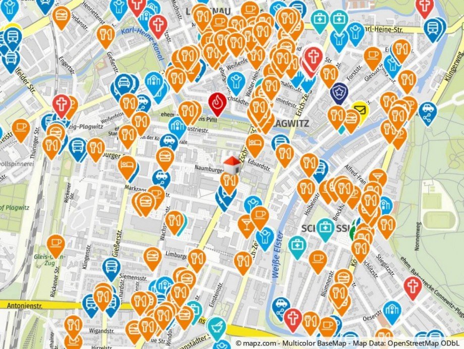Geolyzer Kartenausschnitt Erdgeschosswohnung Leipzig