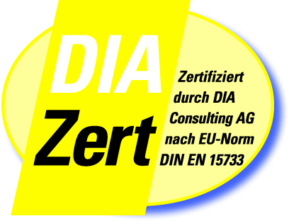 Logo DIAZert Makler Farbig mit Schatten Mehrfamilienhaus Zeitz
