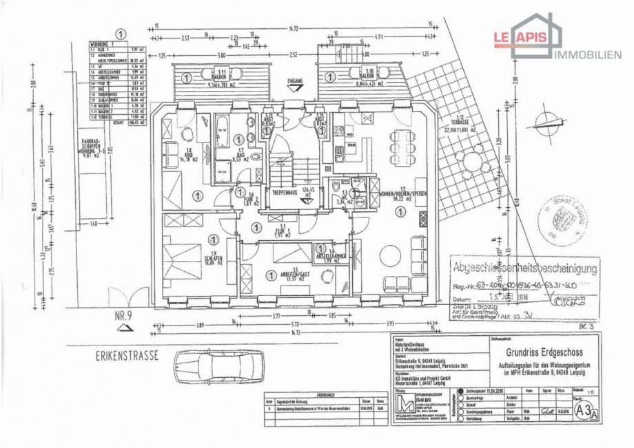 Grundriss EG, WE01 - Erikenstr. 9 Erdgeschosswohnung Leipzig