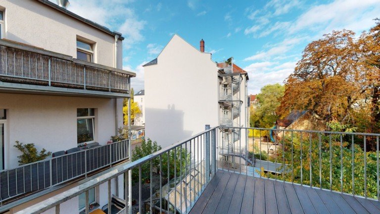 Balkon Leipzig / Gohlis Dachgeschosswohnung +++AUSSERGEW�HNLICHE 2-RAUM DGWHG MIT EBK UND TAGESLICHBAD IN LEIPZIG+++