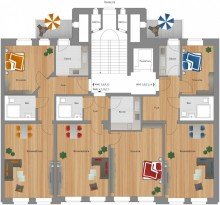 Grundriss +++TOLLE WG-GEEIGNETE 2-RWG MIT EBK UND BALKON IN DER S�DVORSTADT+++