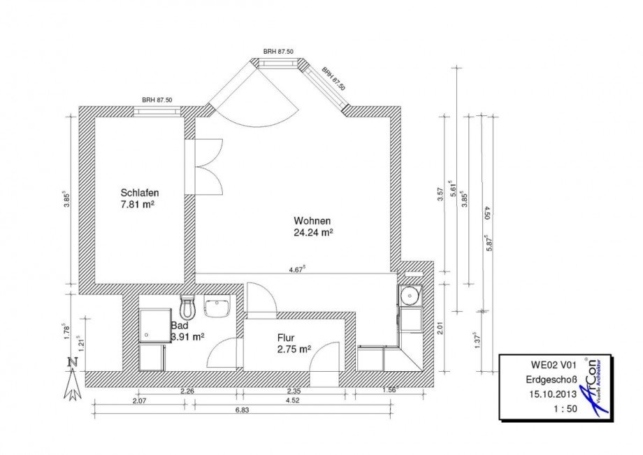 Grundriss Erdgeschosswohnung Leipzig / Heiterblick