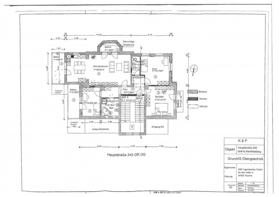 Grundriss WE-03 Etagenwohnung Markkleeberg