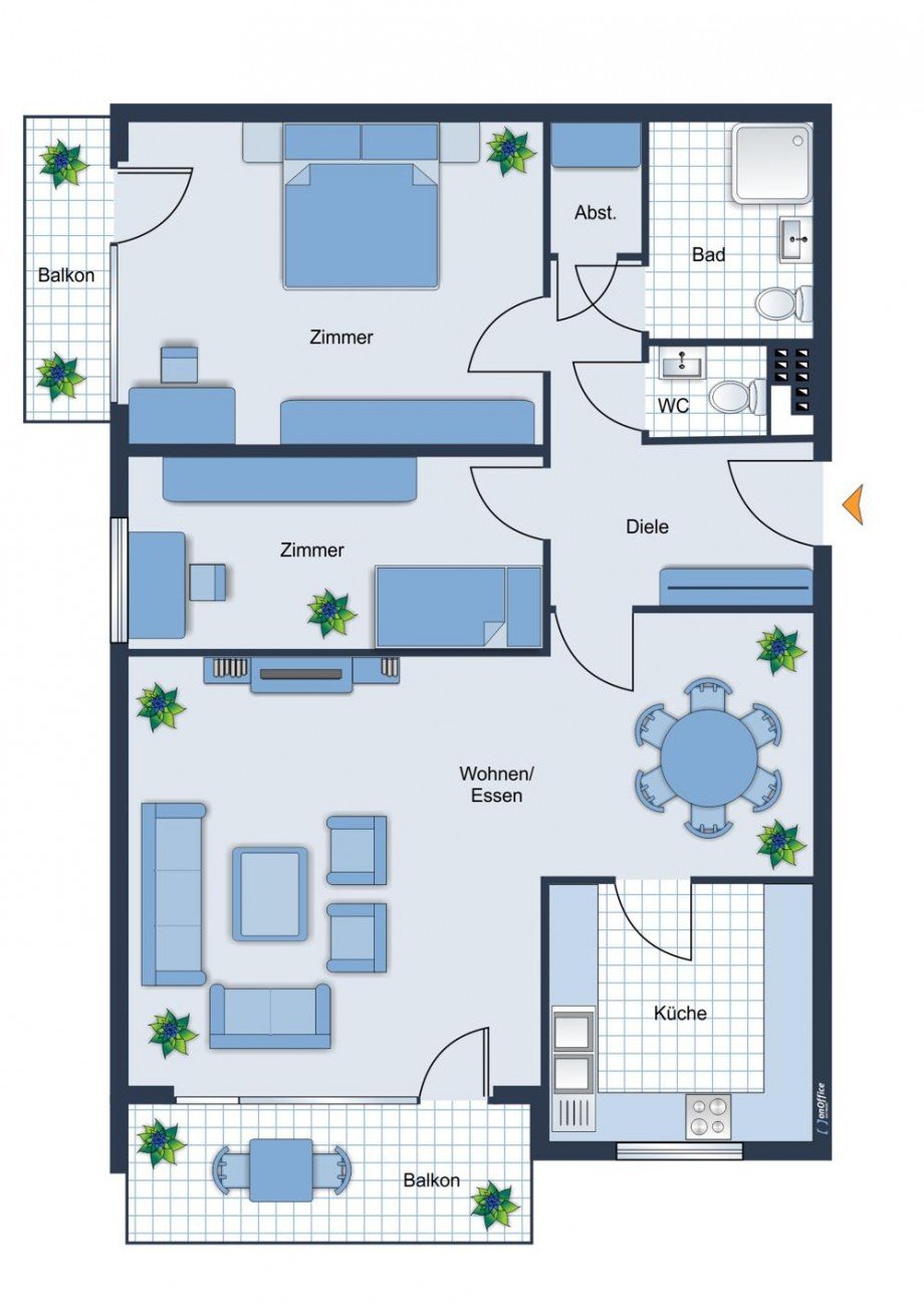 Grundriss Etagenwohnung Hilden / Kalstert