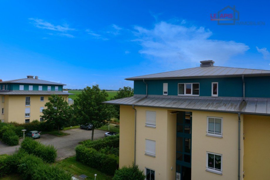 Ausblick vom Balkon Dachgeschosswohnung Leipzig / Lausen