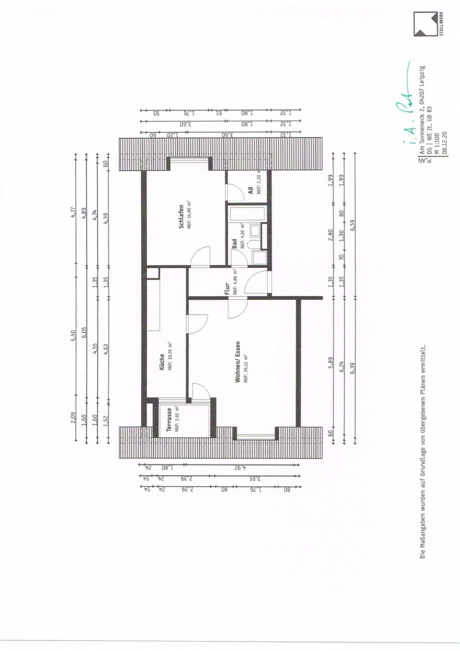 Grundriss Dachgeschosswohnung Leipzig / Lausen