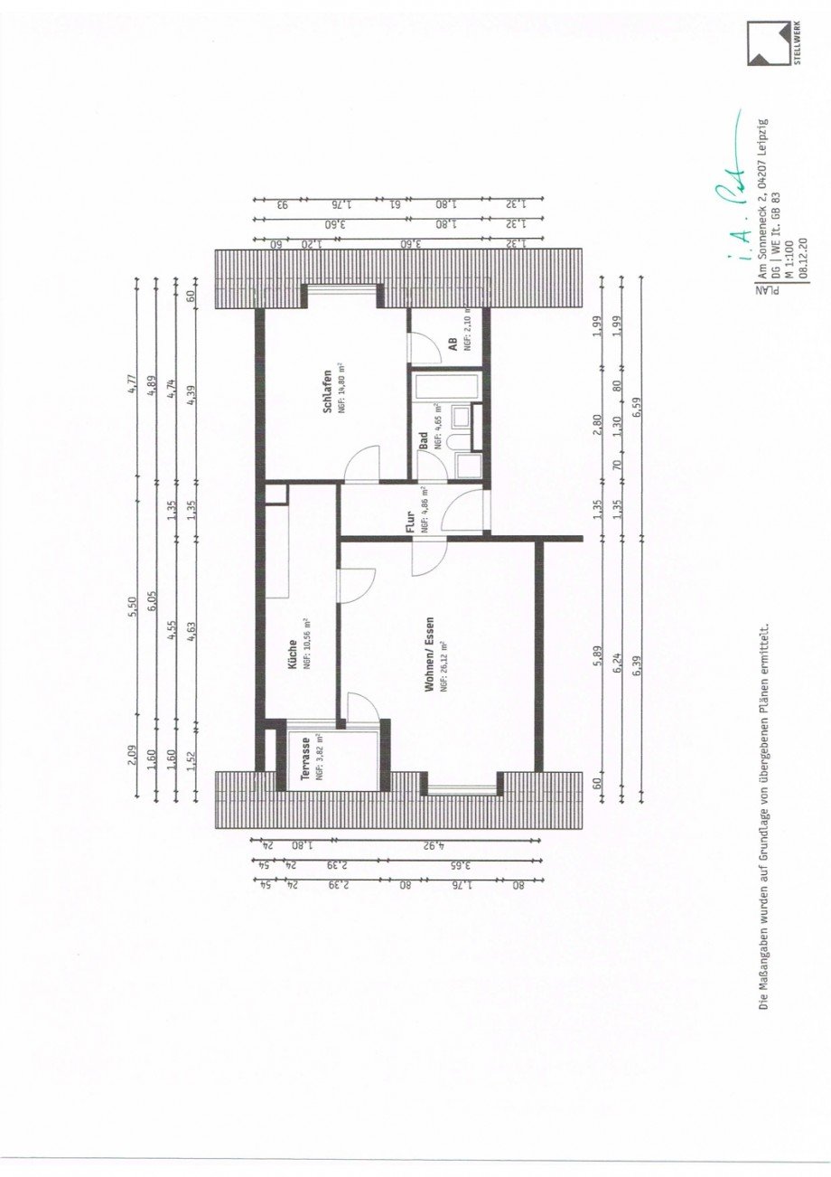 Grundriss Dachgeschosswohnung Leipzig / Lausen