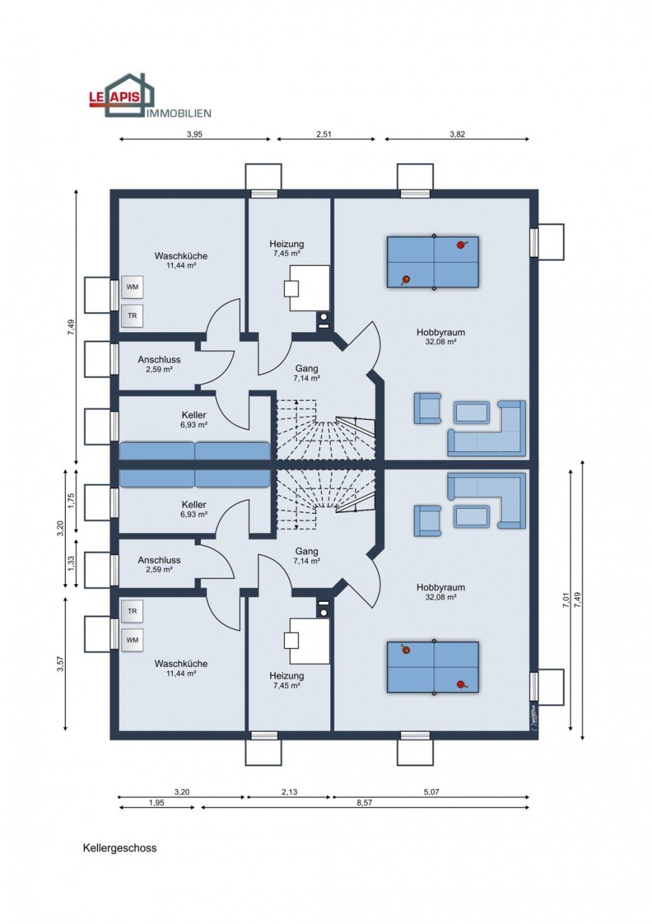 Grundriss Keller Doppelhaushlfte Leipzig / Hohenheida