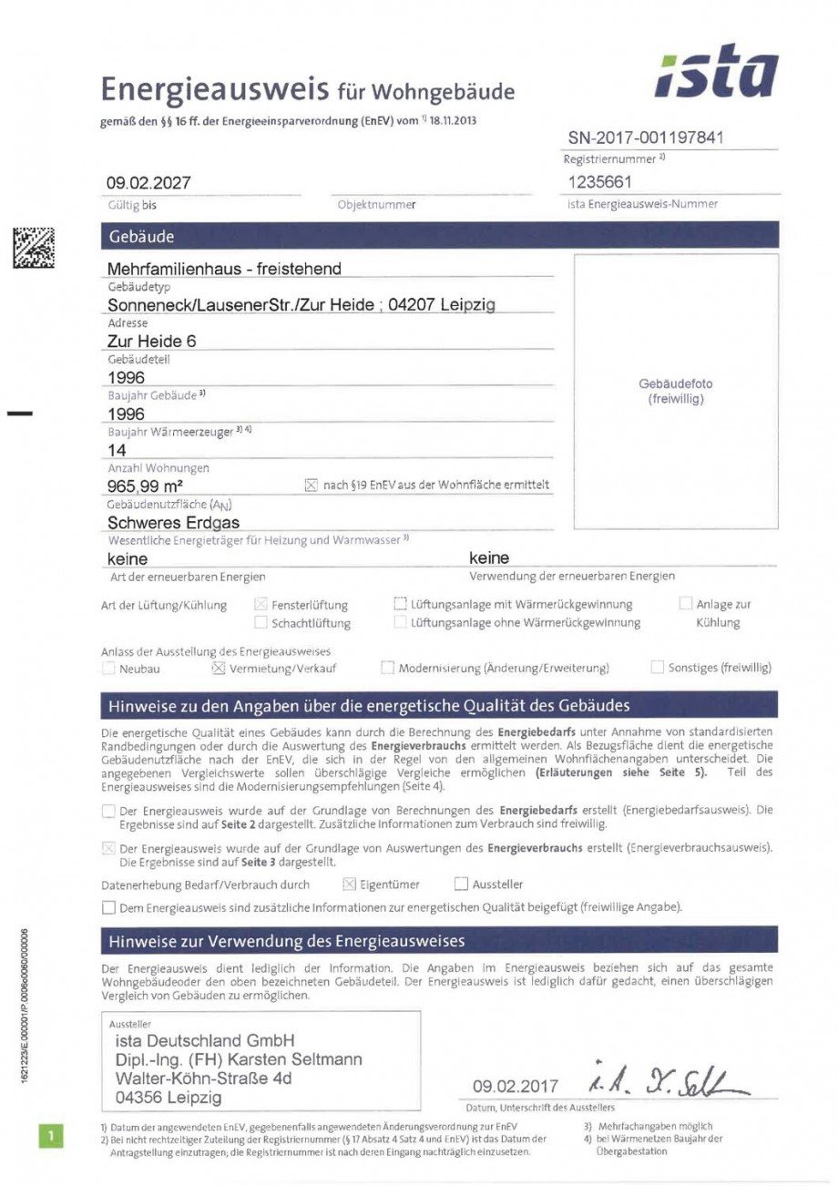 Energieausweis Zur Heide 6 g�ltig bis 09.02.2027_Seite_1 Dachgeschosswohnung Leipzig/ Lausen