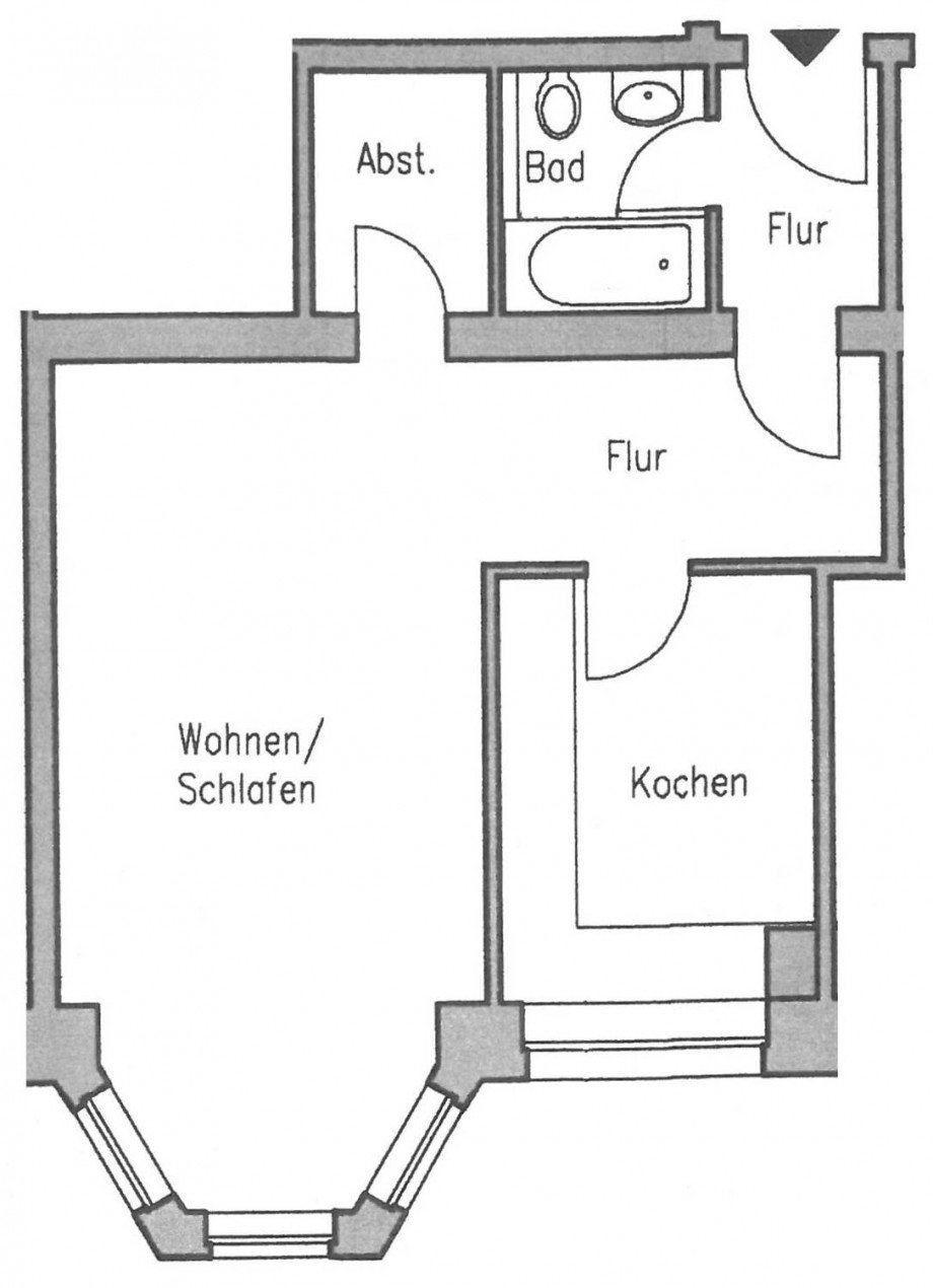 Grundriss - Brockhausstr. 8 - 2. OG mitte-rechts Etagenwohnung Leipzig / Schleuig