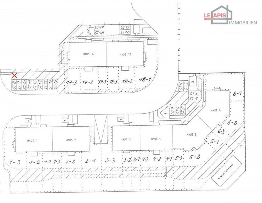 Stellplatzplan - PKW-Freiplatz Erdgeschosswohnung Leipzig
