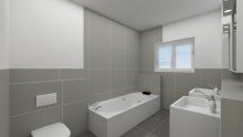 Masterbad Homestaging +++FRISCH RENOVIERT HOCHWERTIGE 4-RWG MIT BALKON, FUSSBDHZG, GESPACHTELTE W�NDE+++