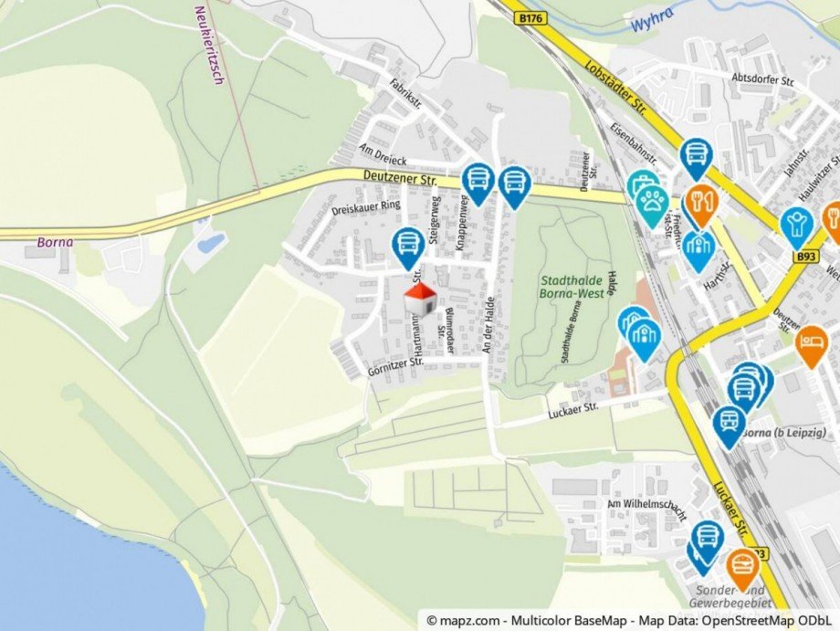 Geolyzer Kartenausschnitt Etagenwohnung Borna