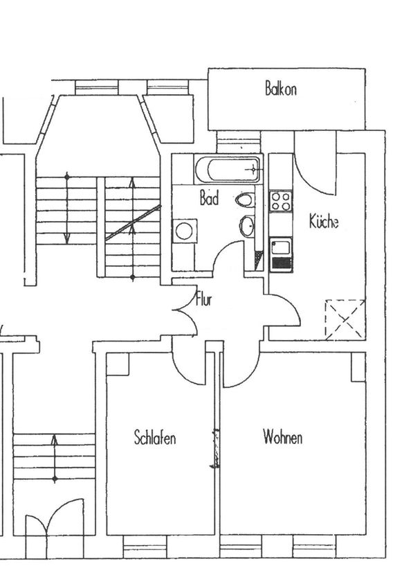 Grundriss Erdgeschosswohnung Leipzig / Kleinzschocher