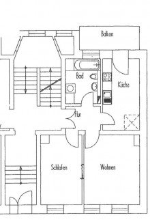 Grundriss +++ SCHICKE 2-RWG MIT TAGESLICHTBAD UND BALKON +++
