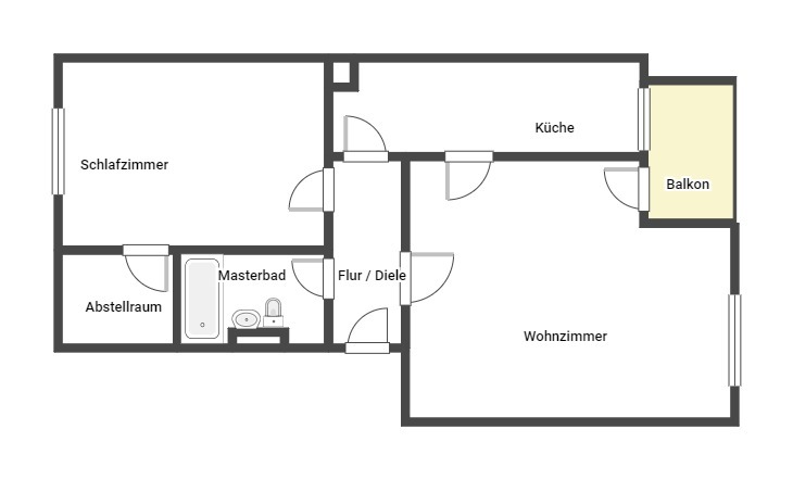 Grundriss unbemasst Dachgeschosswohnung Leipzig / Grnau-Ost