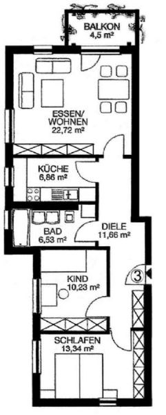 Grundriss Erdgeschosswohnung Leipzig / Paunsdorf