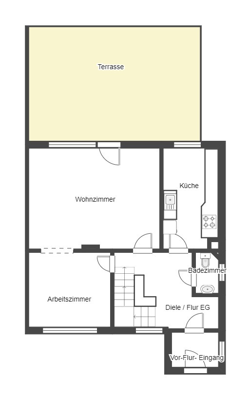 Grundriss EG Doppelhaush�lfte Gro�p�sna