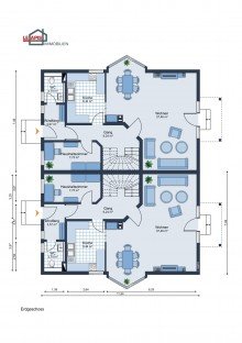Grundriss EG +++DOPPELHAUSHLFTE VOLLUNTERKELLERT  IN IDYLLISCHER LAGE M. GARTEN U.GARAGE  IN SEEHAUSEN HOHENHEIDA+++